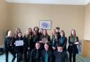 The Chamber String Ensemble proudly show their Chamber Music Trophy