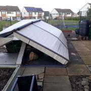 High winds destroyed the shed at the local centre