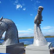 The Kelpie Maquettes are on display next to the Scottish Maritime Museum’s Puffers Café on Harbour Street