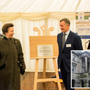 Princess Anne meets Niall Browne, CEO of Dunbia’s parent company Dawn Meats, at the opening of the Saltcoats plant's upgraded facilities in March, and, inset, the Court of Session in Edinburgh