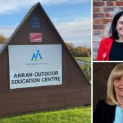 Katy Clark MSP (top right) has written to North Ayrshire Council leader Marie Burns (bottom right) urging all councillors to vote against closing the Arran Outdoor Education Centre.