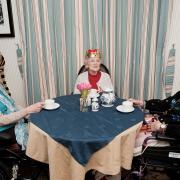 Cumbrae Lodge residents Violet Huddard, June Hope and Sylvia Heys enjoying their history themed afternoon tea together. Pic credit Andrew Crozier