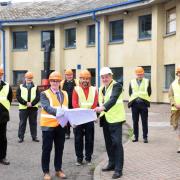 North Ayrshire councillors and contractors pictured on the day work began on the site in 2021