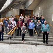 Anne Gray and her fellow 'People's Panel' members at the Scottish Parliament