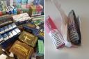 Some of the illegal products taken by police and trading standards from one Irvine store.
