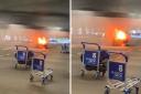 Taxi bursts into flames at Glasgow Airport as 999 crews scramble to the scene