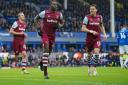 Kurt Zouma (second from left) celebrates West Ham’s opener (Peter Byrne/PA)
