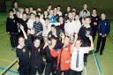 Largs Academy 1st year pupils  presented with their prizes following a  5-a-side football tournament.