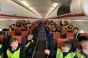 Pupils spent time on an aircraft