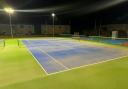 The upgraded tennis courts in Irvine