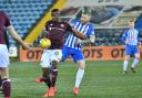 KILLIE POWERLESS: Alan Power loses out in a challenge to Hearts. Picture: Ross Mackenzie.