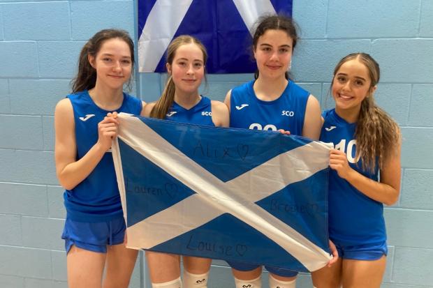 Ayr Storm's u16's Scotland players. From left: Alix McIntosh, Lauren Cooper, Louise Fisher and Brooke Beveridge