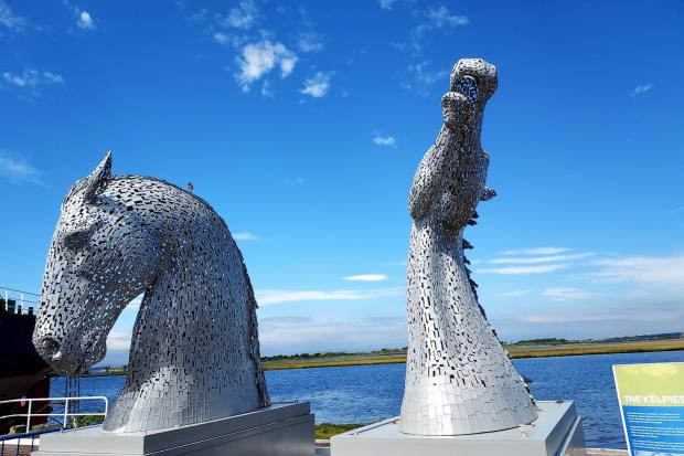 The Kelpie Maquettes are on display next to the Scottish Maritime Museum’s Puffers Café on Harbour Street