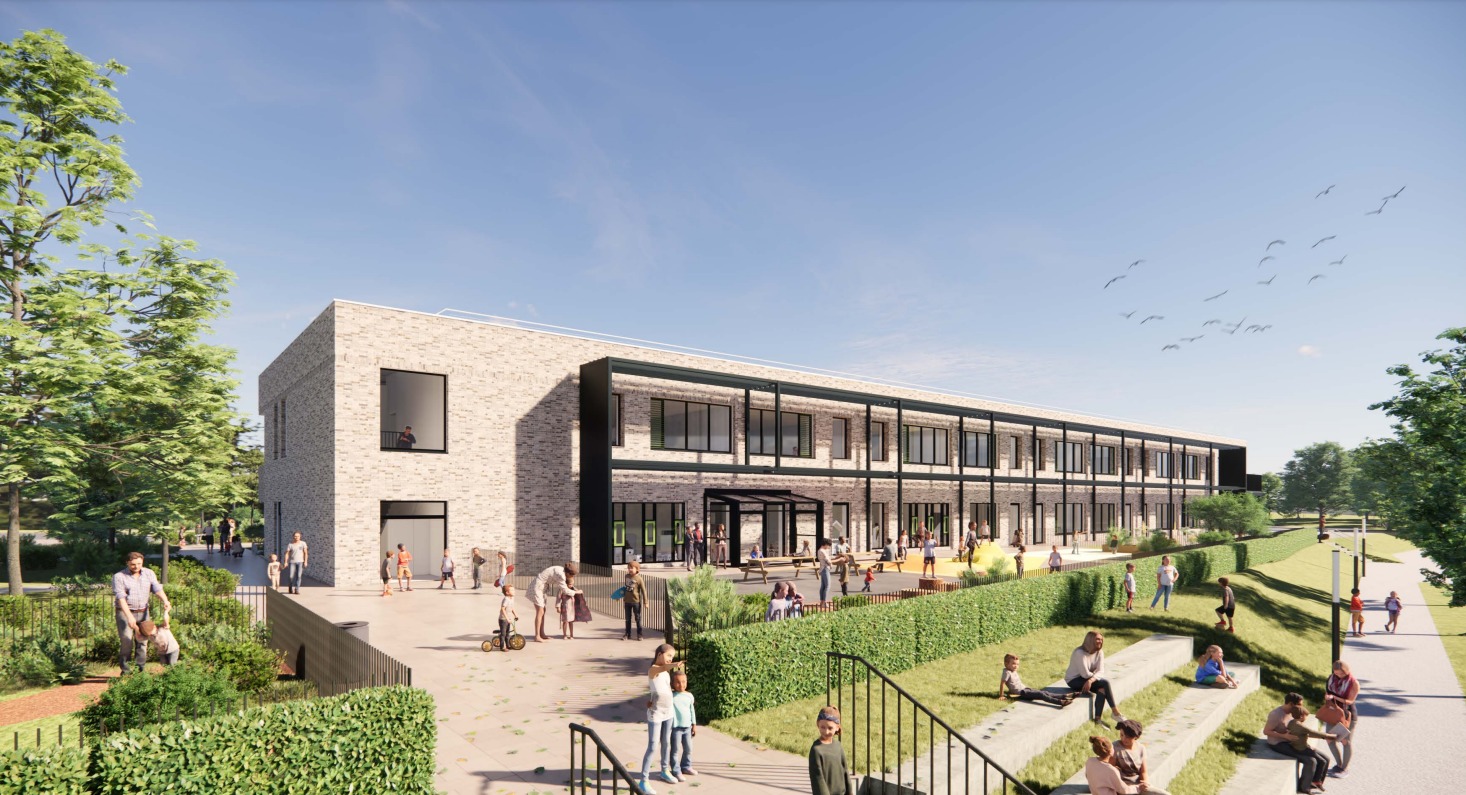 An architects design of the new Montgomerie Park Primary School