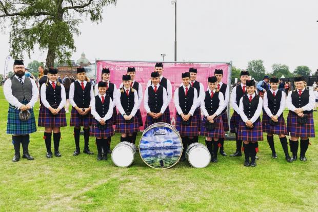 The Isle of Arran Music School's pipe band at the championships