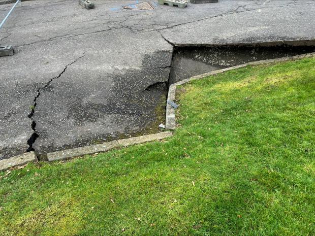 A section of Thornwood Avenue partially collapsed in March (Image: Coal Authority)