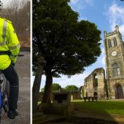 Local police officers carrying out routine cycle patrols found a series of racial and homophobic slurs written in coloured chalk on the Abbey Tower Heritage Centre, Kilwinning.