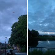 The coastguard helicopter was seen flying along the River Irvine on Sunday, May 21