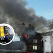 There are no trains to or from Ayr after Monday night's fire in the former Station Hotel building.
