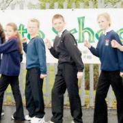 Blacklands pupils promote walk to school week in 2004