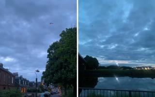The coastguard helicopter was seen flying along the River Irvine on Sunday, May 21