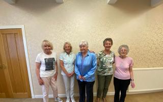 From left to right: Committee member Gill Crawford, chairperson Susan Boyd, the groups oldest member Margaret Wells (90) and committee members Margaret Adrain and Janet Wyllie.