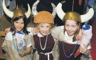 Springside Primary pupils dressed as Vikings for their 2009 ParentsOpen Day